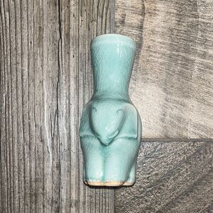 Novica signed & numbered Turquoise Elephant Vase
